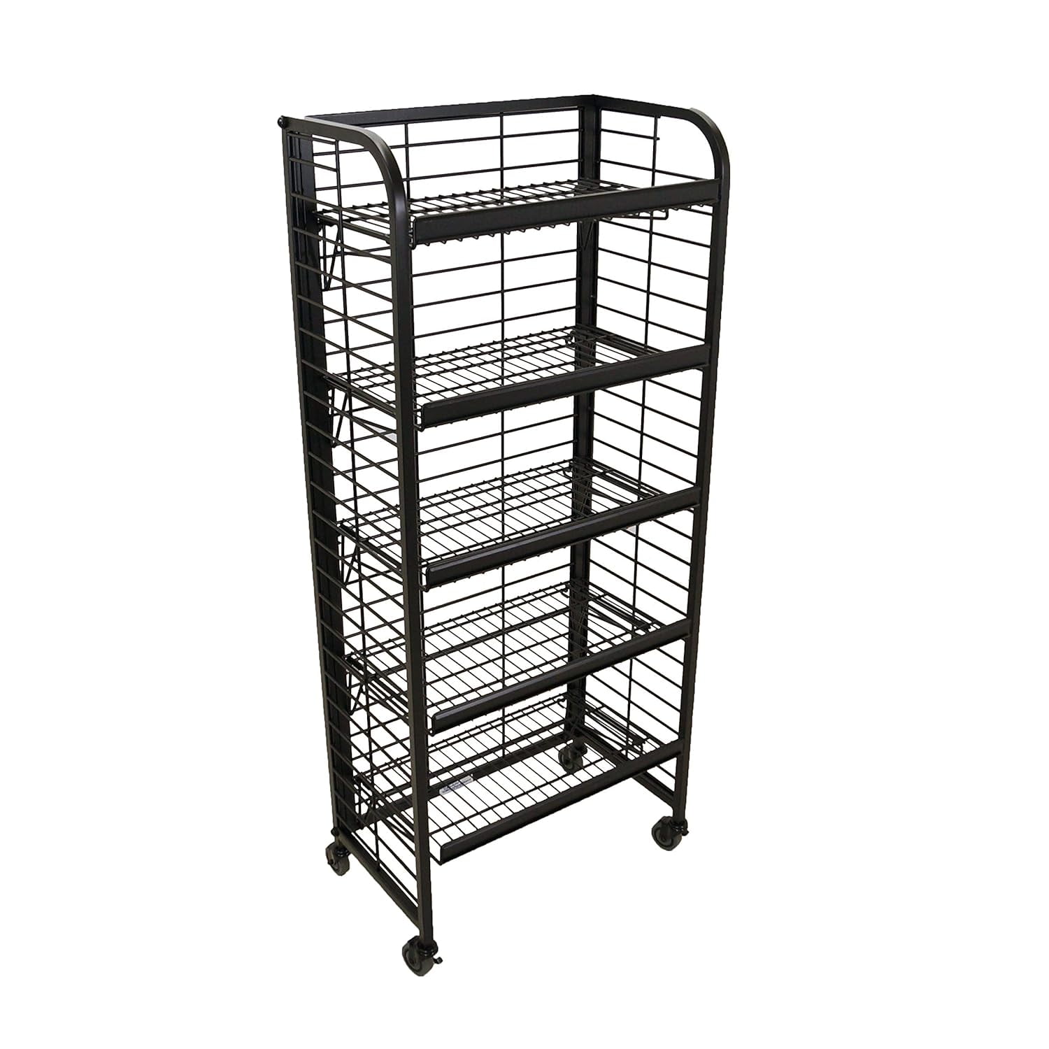 5-Shelf Adjustable End Cap in Matte Black; Overall Dimensions 23