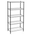 thumbnail image 1 of TAIMASI 5-Shelf Adjustable Heavy Duty Steel Wire Rack Storage Shelving Organizer for Kitchen, Garage, 23.62" L x 13.77" W x 59.05" H, Black, 1 of 9