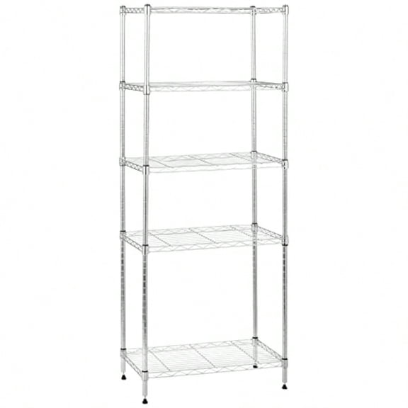 5-Shelf Adjustable Storage Sheing Unit 200 Pound Loading Capacity per Shelf Steel Organizer Wire Rack 23.2 x 13.4 x 60 inches (LxWxH)