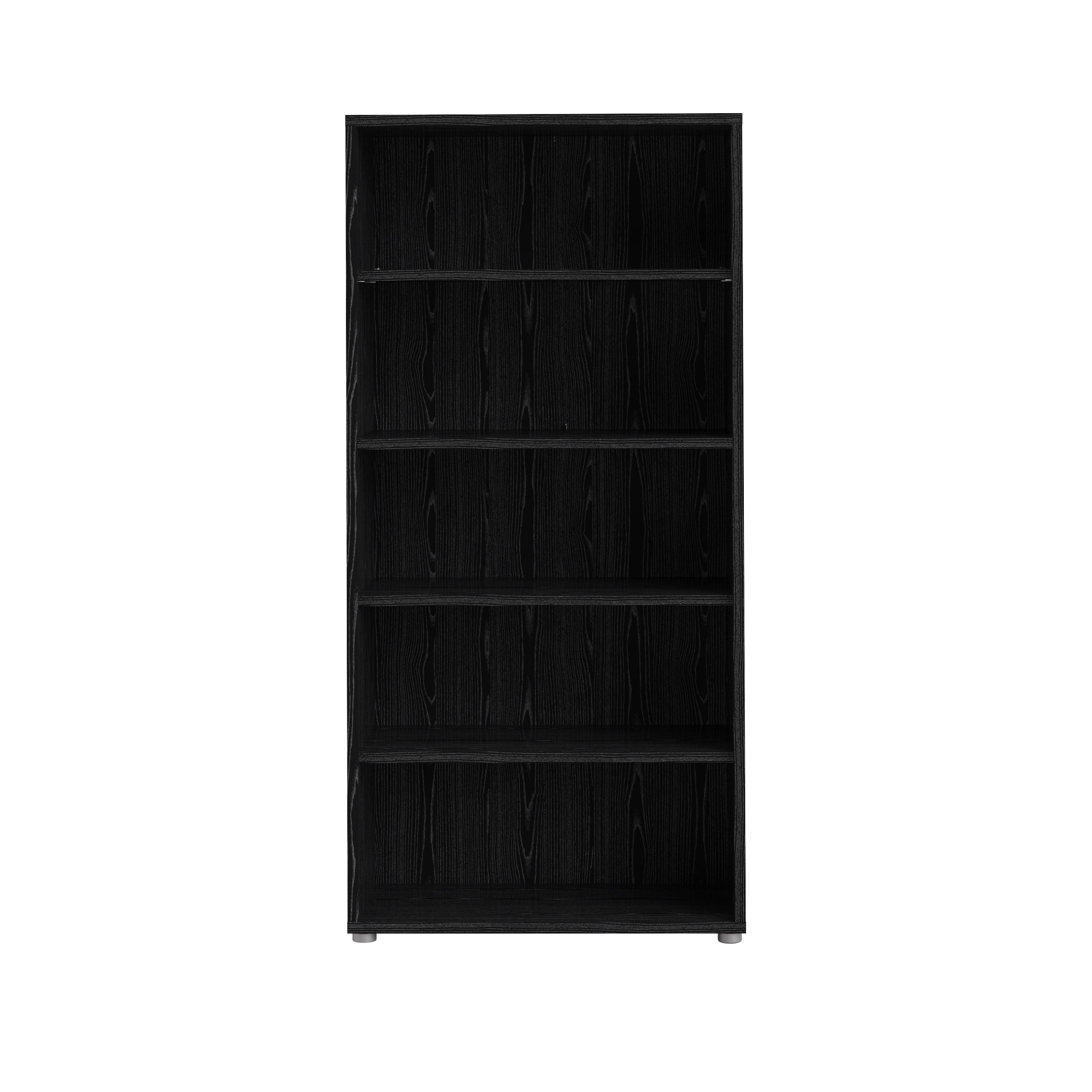 5 Shelf Bookcase, Black Woodgrain