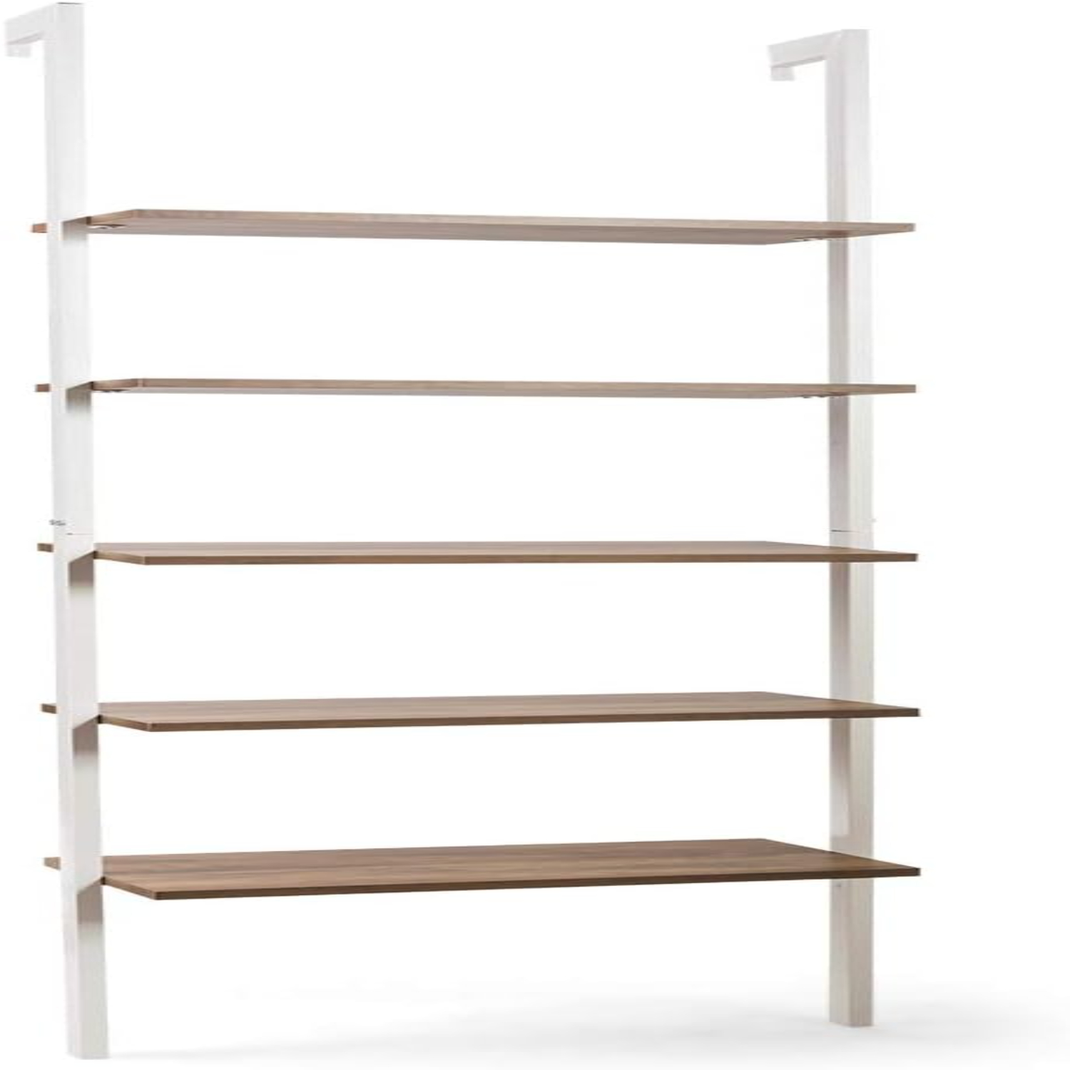 5Shelf Bookcase Modern 5Tier Wood Wall Mounted Ladder Bookshelf with