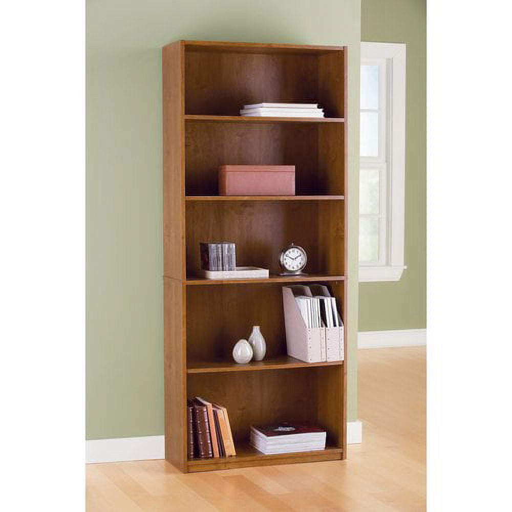Mainstays 5Shelf Bookcase With Adjustable Shelves, Canyon, 55 OFF