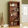 thumbnail image 1 of 5-Shelf Bookcase, Wooden Standing Rack Book Storage Shelves Furniture Selection for Living Room, Bedroom, Home Office (Cherry), 1 of 7