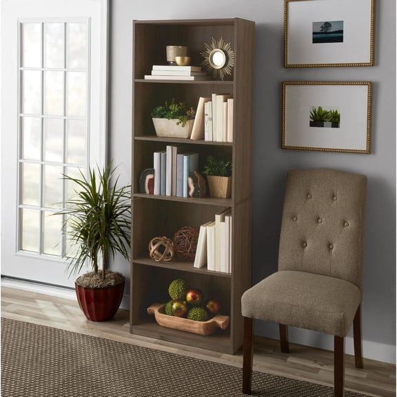 5-Shelf Bookcase with Adjustable Shelves