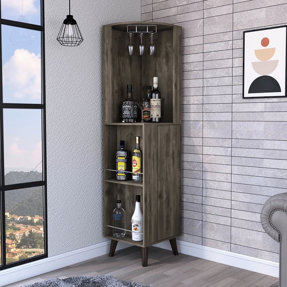 5 - Shelf Configuration - Diverse Item Storage - Corner Bar Setting - Flexible Storage