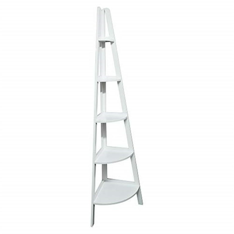 5 shelf corner ladder bookcase deals