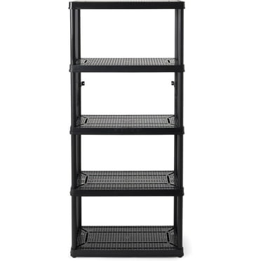 5 Shelf Fixed Height Ventilated Medium Duty Storage Unit 14 x 32 x 72 Organizer System for Home, Garage, Basement,  Laundry, Black