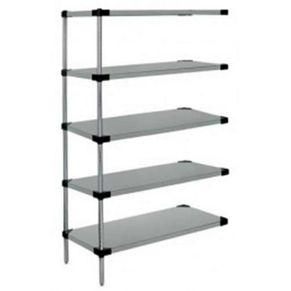 5-Shelf Galvanized Steel Solid Shelving Add-On Unit - 18 x 60 x 54 in.