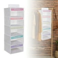 thumbnail image 1 of 5 Shelf Hanging Closet Organizer Weekly Clothes Storage Monday Through Friday Organizer 34.2 x 11.8 x 11.8 Inches Daily Activity Cube Drawers Hanging Shelves for Bedroom Closet, 1 of 5