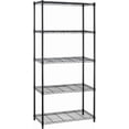 thumbnail image 1 of 5-Shelf Metal Shelving Adjustable 1250Lbs Capacity, Storage Shelves for Garage Laundry Bathroom Kitchen Pantry Closet, NSF Certified Steel Organizer Wire Rack,Black, 72" H x 14" D x36 W, 1 of 7
