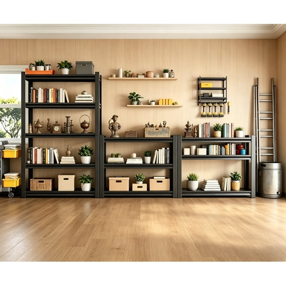 5-Shelf Metal Storage Rack, 2500 lbs Capacity, Heavy-Duty Adjustable Shelving Unit for Small Spaces, 20"W x 14"D x 63"H for Garage, Kitchen, Closet
