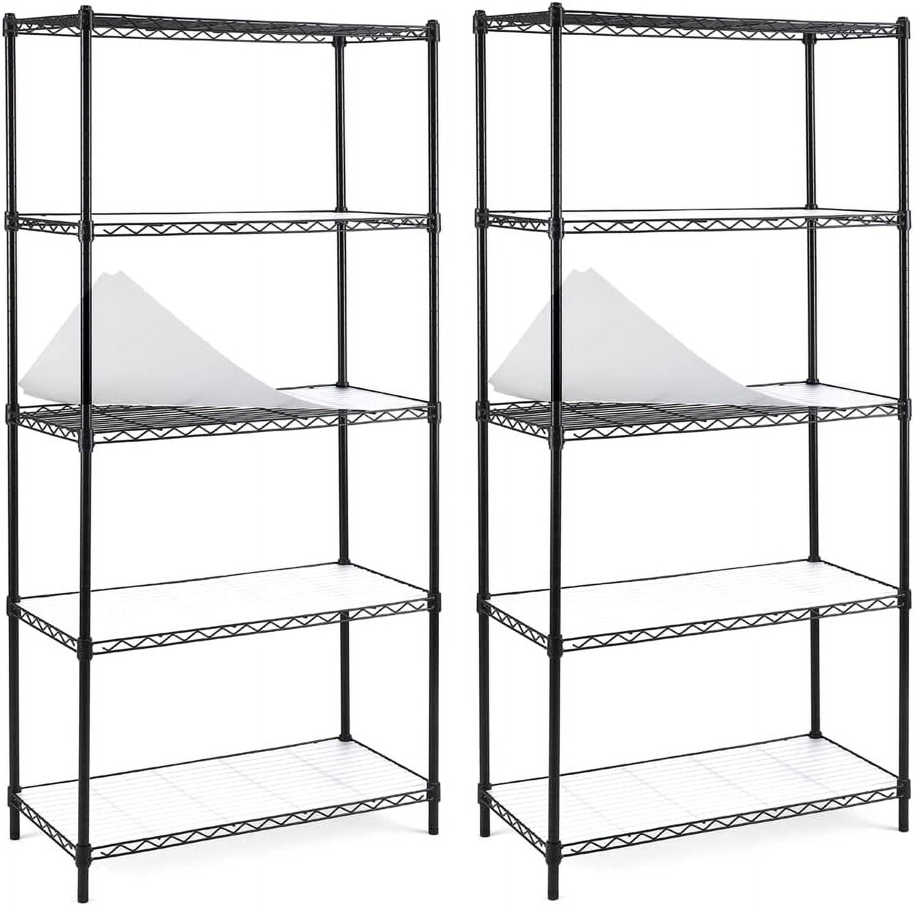 5Shelf Shelving Unit, Adjustable, Heavy Duty Carbon Steel Wire Shelves