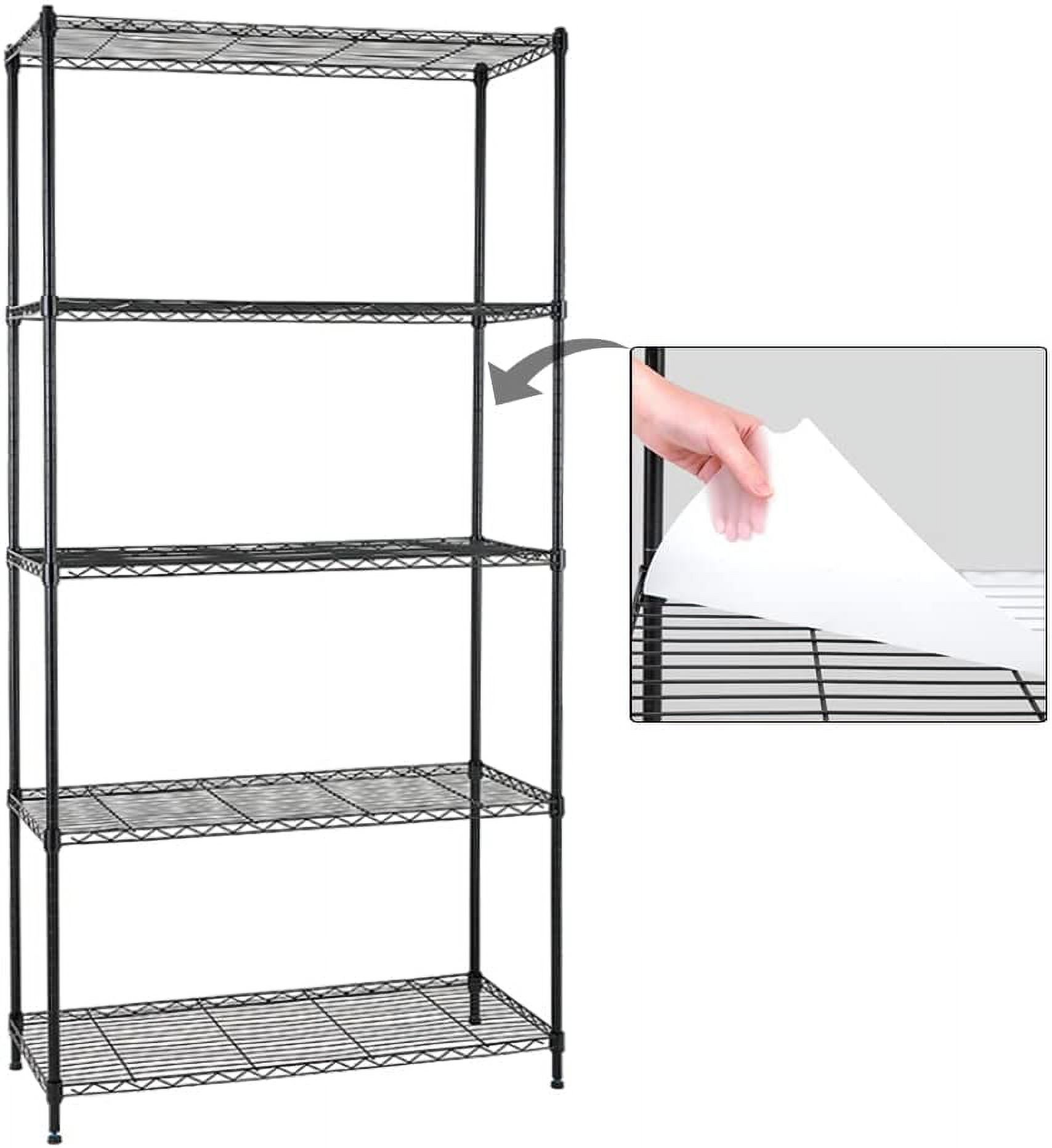 5Shelf Shelving Unit with Shelf Liners Set of 5, NSF Certified