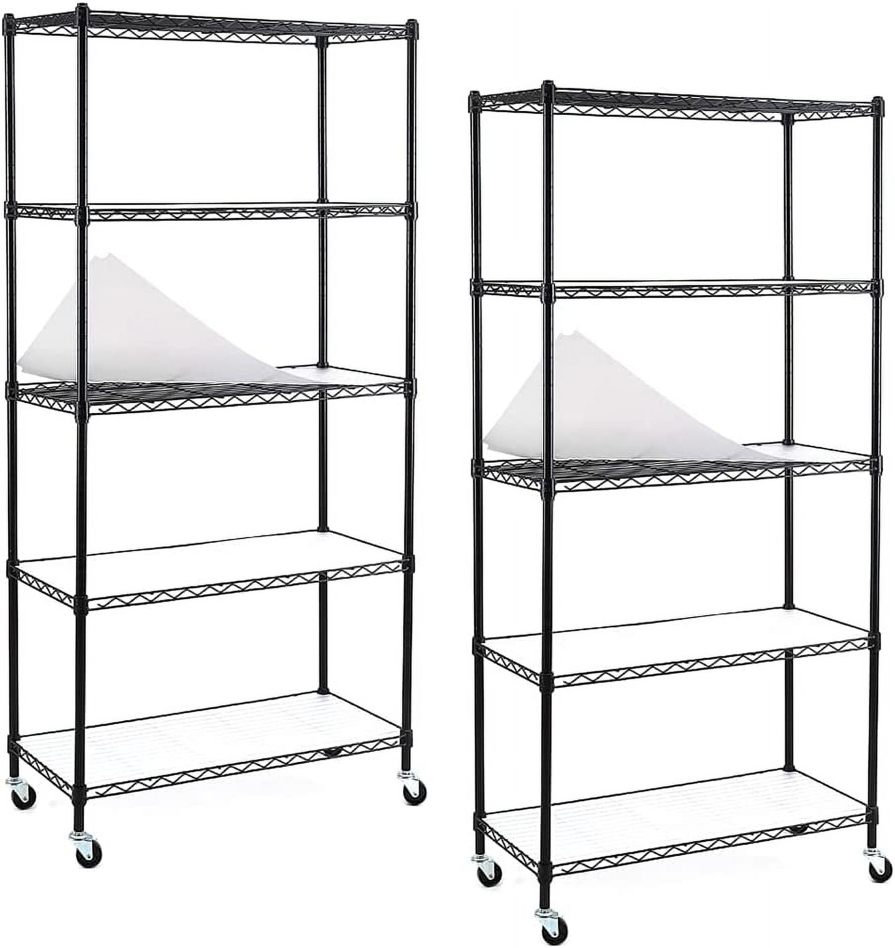 5Shelf Shelving Units And Storage On Wheels With Shelf Liners Set Of 5