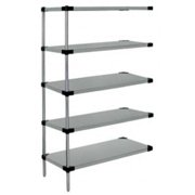5-Shelf Solid Shelving Add-On Unit Galvanized Steel - 24 x 36 x 74 in.