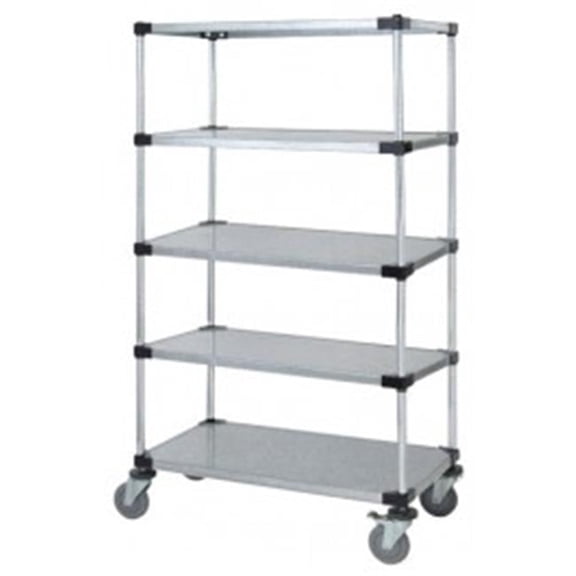 5-Shelf Solid Shelving Stem Caster Cart - 74 in.