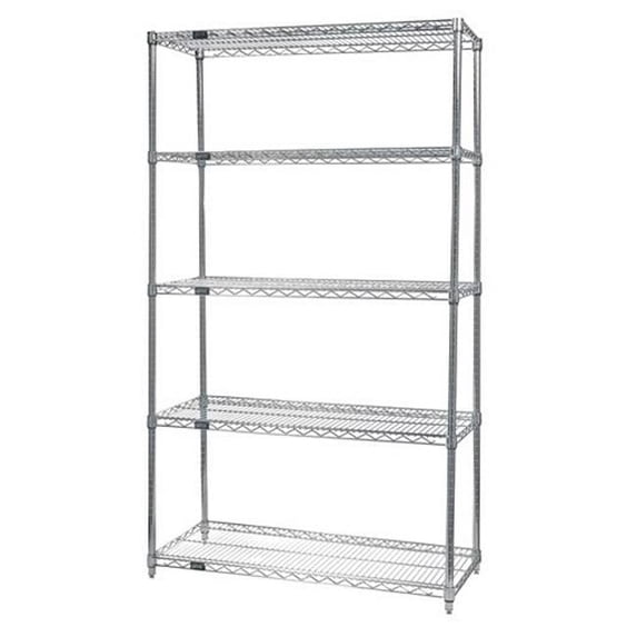 5-Shelf Stainless Steel Wire Shelving Unit, 14 x 72 x 54 in.