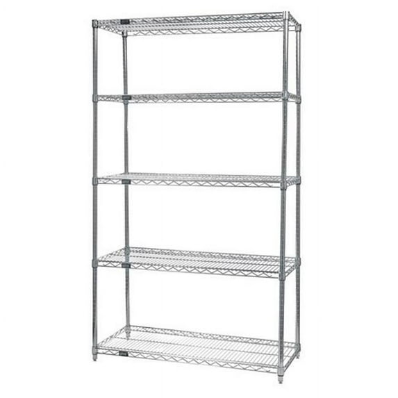 5-Shelf Stainless Steel Wire Shelving Unit, 24 x 72 x 54 in.