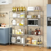 5-Shelf Storage Rack - Heavy Duty Carbon Steel, Adjustable Shelves & Legs, Tool-Free Assembly - for Home/Office Organization