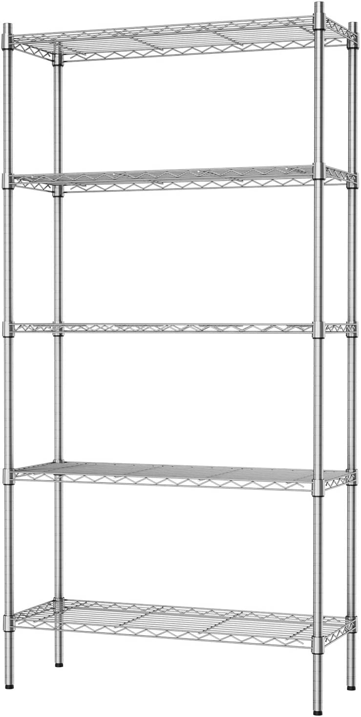 5Shelf Storage Shelves Heavy Duty 5 Tiers Standing Large Shelving