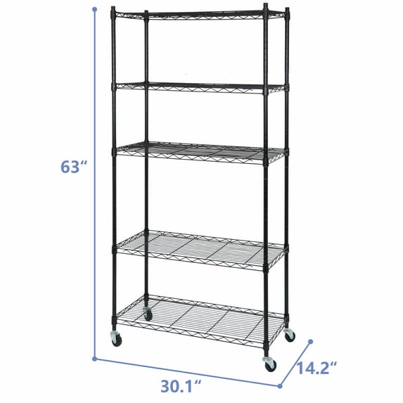 WDZS 5 Shelf Storage Wire Shelves Closet Bathroom Organizers Metal ...