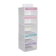 thumbnail image 1 of 5-Shelf Weekly Clothes Organizer for Kids with 6 Side Pockets, Days of The Week Hanging Closet Organizer Storage Shelves for School Outfits, Dorm Room Essential, 1 of 5