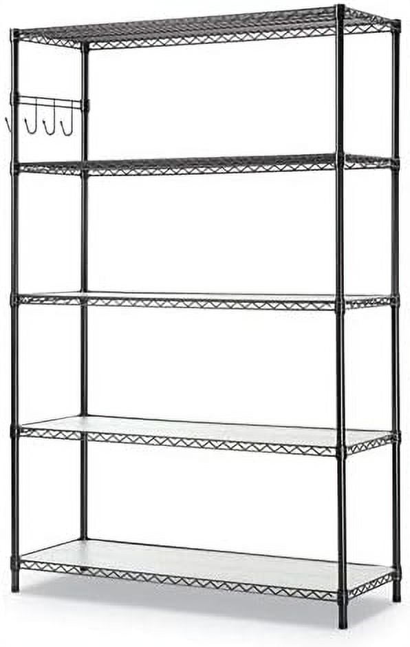 5Shelf Wire Shelving Kit With Casters And Shelf Liners, 48W X 18D X