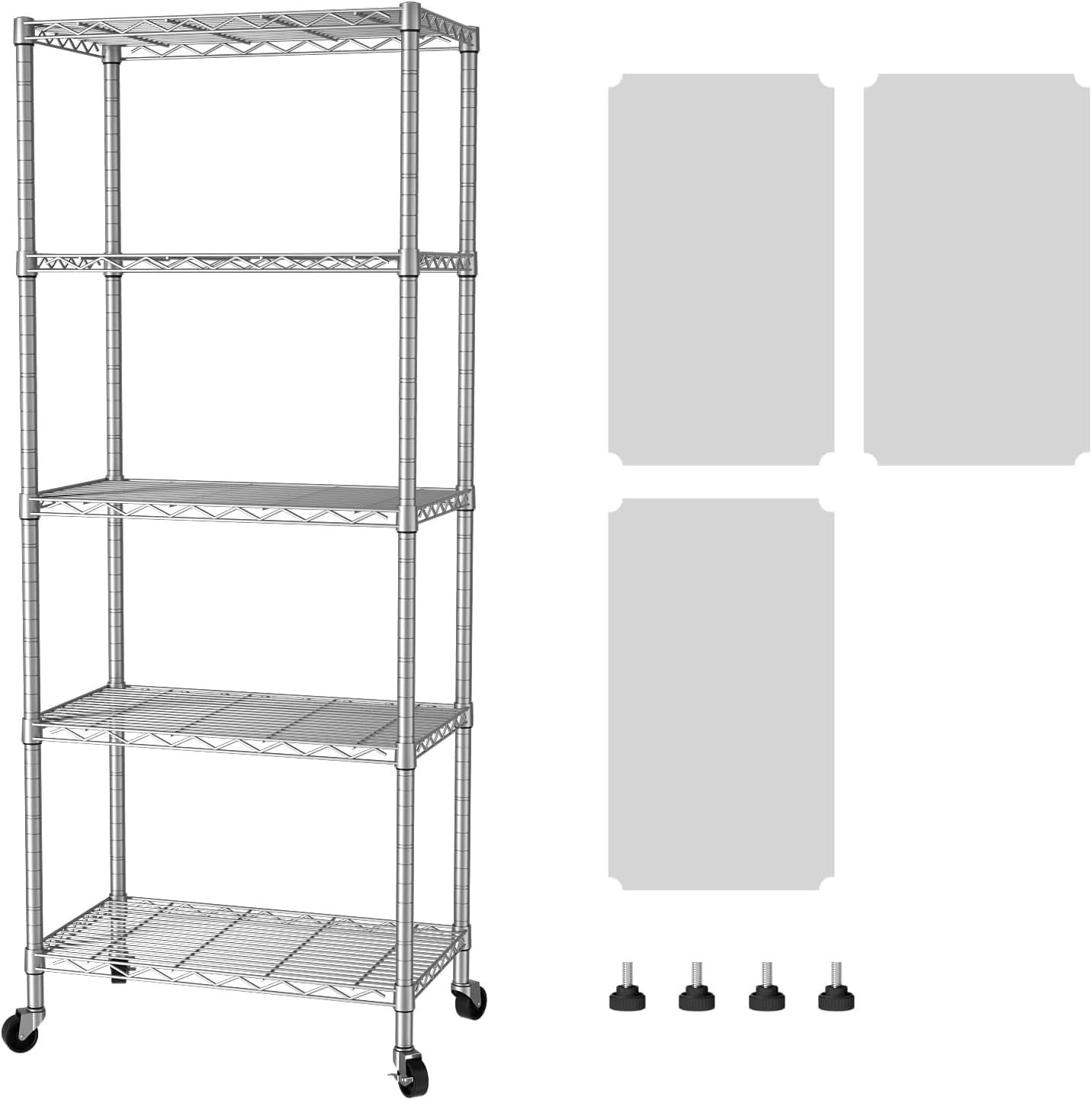 SINGAYE 5 Tier Storage Shelves Wire Shelving Unit Shelve Metal Kitchen Laundry Room Organization Home Pantry Closet Bathroom Organizers Garage Rack Estantes Para Cocina 14" D X 24" W X 59.5 - View #3