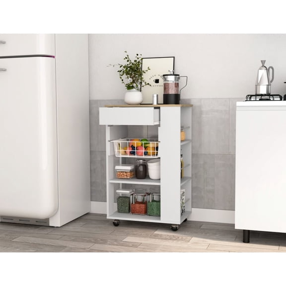 5 Shelves and 1 Drawer Configuration | Keep Kitchen Items Organized with Rack | Achieve a Neat Kitchen Environment