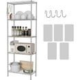 thumbnail image 1 of 5-Shelving Unit, Adjustable Wire Shelving, Metal Wire Shelf with Shelf Liners and Hooks for Kitchen, Closet, Bathroom, Laundry,Sliver,21" W x 11" D x 59" H, 1 of 8
