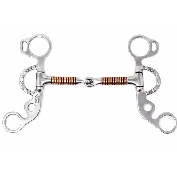 5" Short Shank Argentine Copper Wire Wrapped Mouth Snaffle Studded Bit 35666B