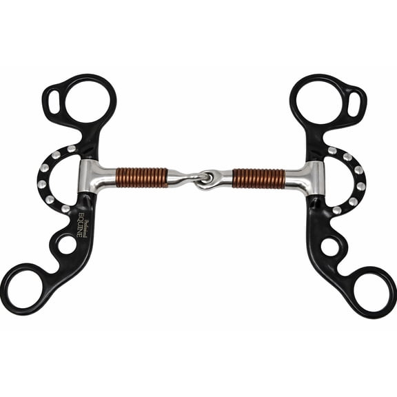 5" Short Shank Copper Wire Wrapped Mouth Snaffle Studded Horse Bit 35655B