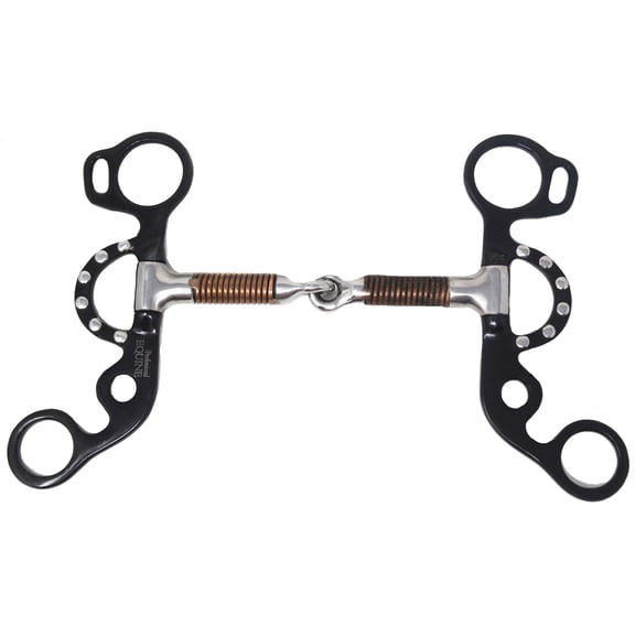 5" Short Shank Copper Wire Wrapped Mouth Snaffle Studded Horse Bit 35655B