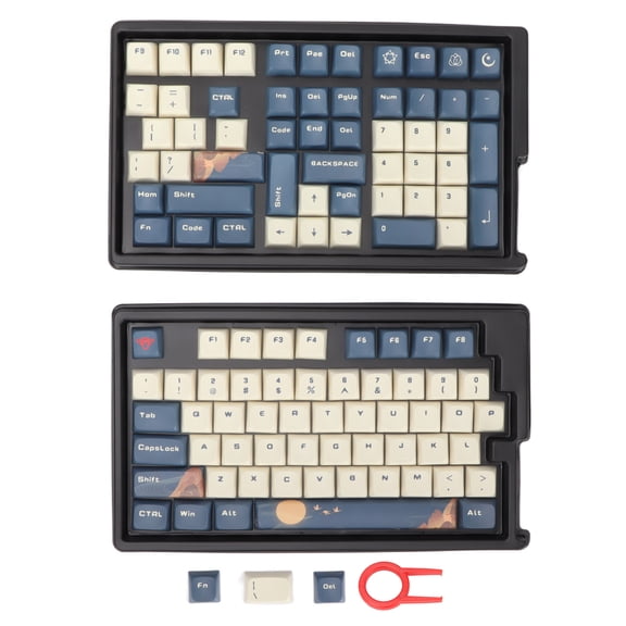 5-Sided Sublimated PBT Keycaps for Mechanical Keyboards - Cherry Height, 114-Key Set compatible with 61/68/84/87/104/108 Keys - Enhanced Gaming Experience