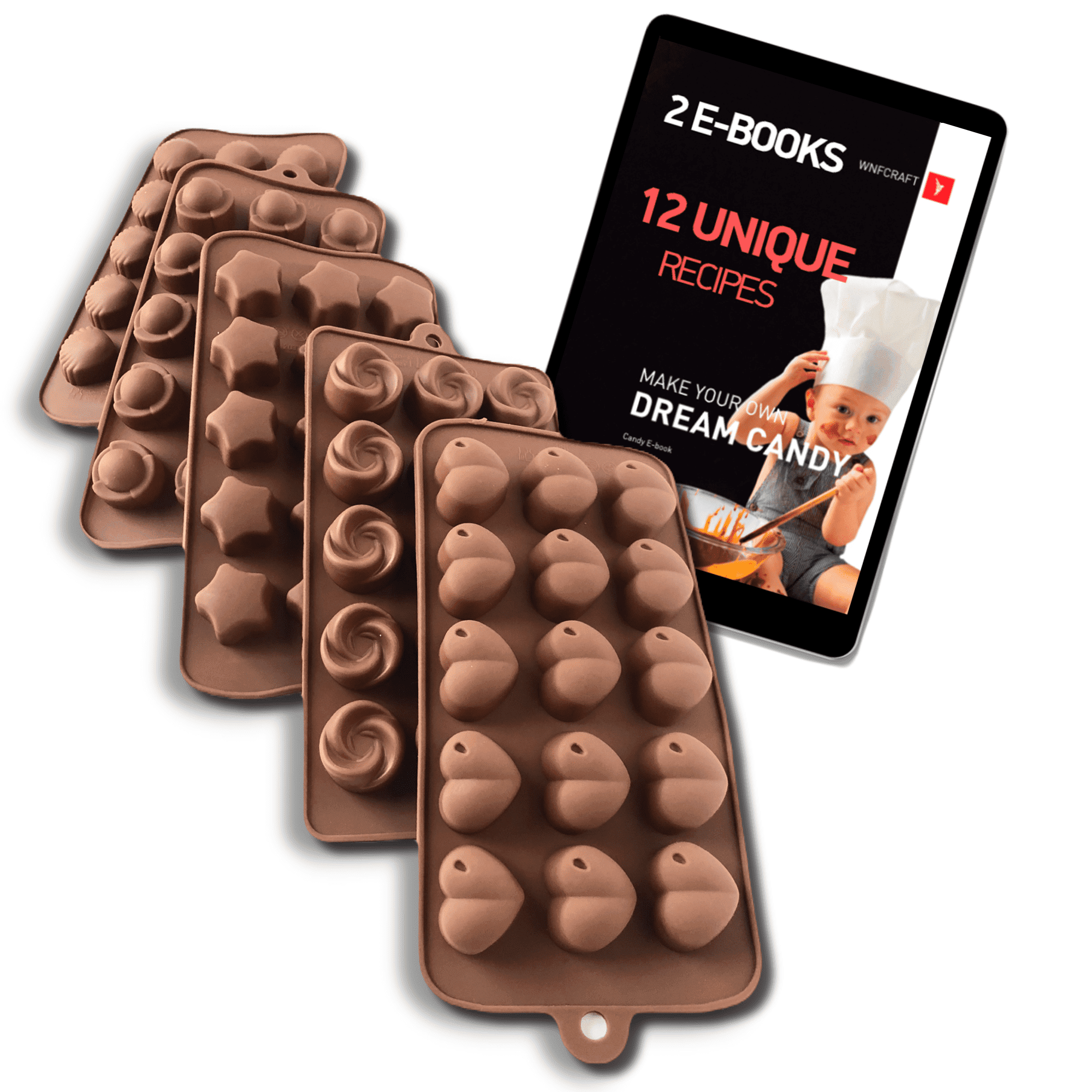 WNF GROUP Silicone Molds for Chocolate Chocolate Molds Silicone for Baking Molding Chocolate and Candy Silicone Baking Molds for Silicon Desserts Gummies Pack of 5
