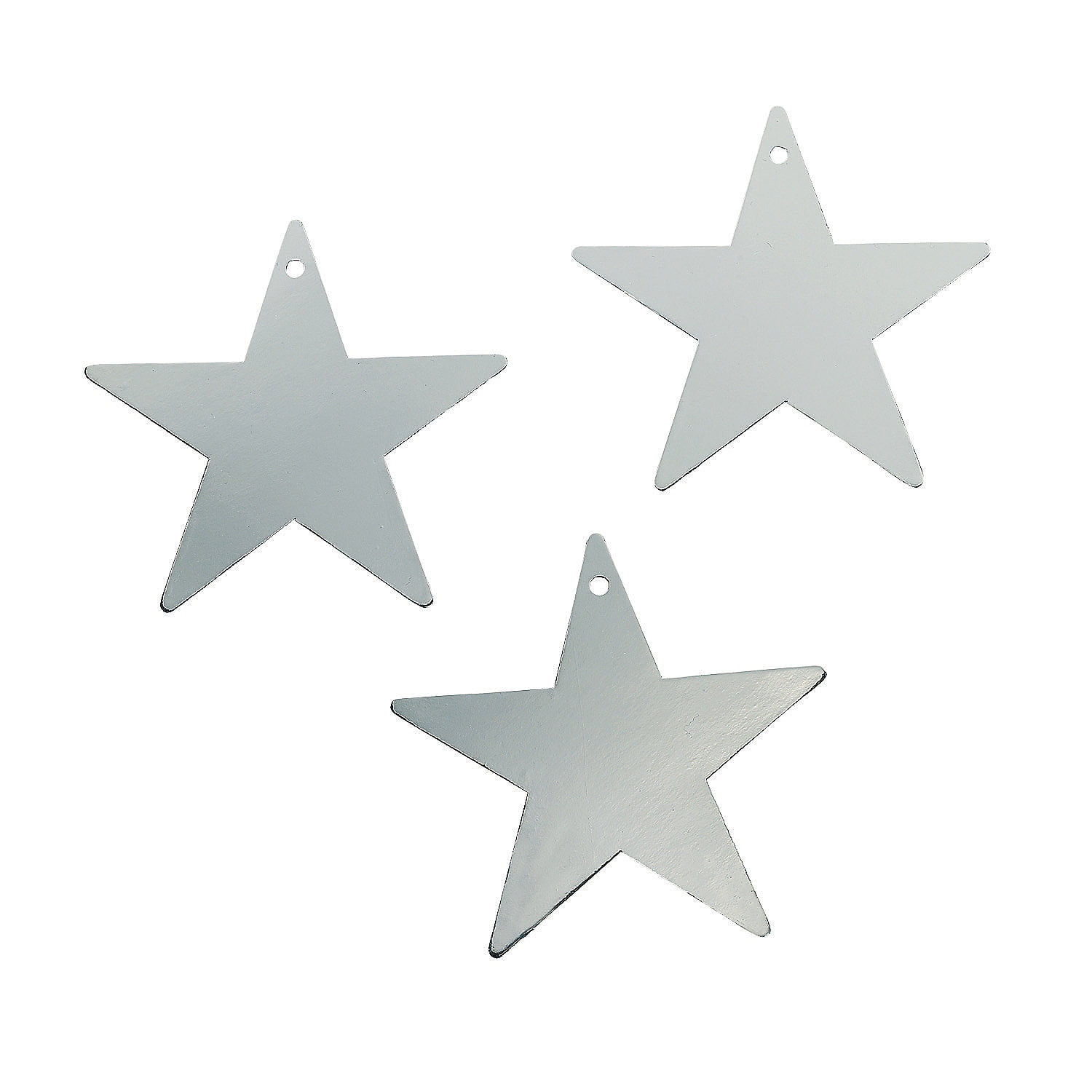 5" Silver Metallic Cardboard Star Party Decor Set