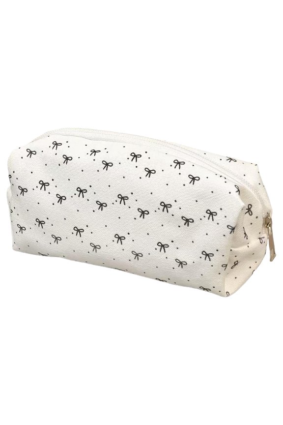 Under 5$ Simple Black Bow Pencil Case,Kaireo Bow Pencil Case Cute Bow Cosmetic Bag with Zipper Bows Makeup Bag Bows Pencil Student Organizer for Stationery Toiletries Makeup Travel