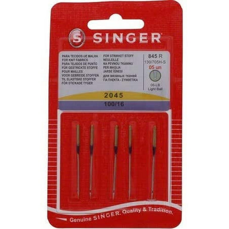 5 Singer 2045 Universal (15X1, HAX1, 130/705H) Ball Point Yellow Band  Sewing Machine Needles ~ Multiple Sizes! (Singer 110/18) 