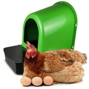 5 Single Chicken Nesting Box - Plastic Roll Away Nest Boxes for Chickens Coop - Large Wall Mounted Egg Laying Boxes for Hens Poultry with Rollout Egg Collection Tray