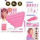 5 Size Hair Rollers, 72Pcs Roller Set, Hair Curlers for Blowout Look Long, Sh...
