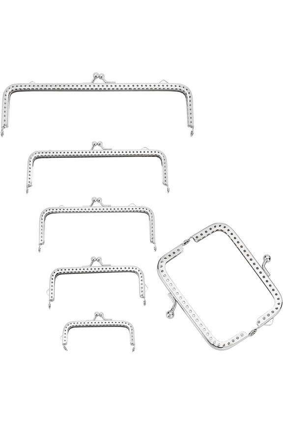 5 Size Purse Bag Kiss Clasp Lock Metal Arch Frame Coin Purse Kiss Clasp Embossed Clutch Frames Purse Square Bag Frame
