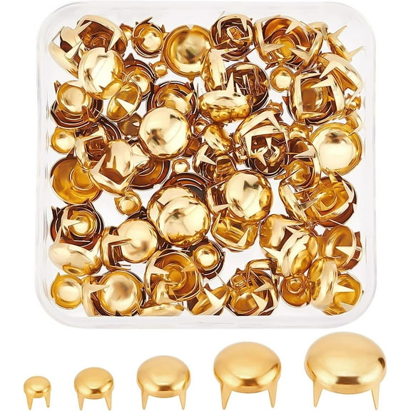 5 Sizes 200PCS Claw Rivet Nailheads Spots Stud Round Dome Studs Metal Mushroom Head Spike Prong Nail