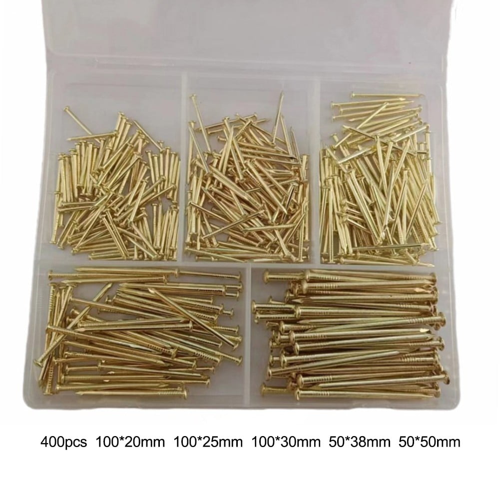 5 Sizes 400 Pieces Kit Nails Wall Hanging Nails Picture Nails Finishing