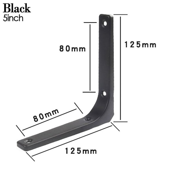 5 Sizes Black/White Color Shelf Support Bracket Heavy Support Bench Table Bracket Adjustable Wall Mounted Triangle Angle Bracket BLACK 5INCH