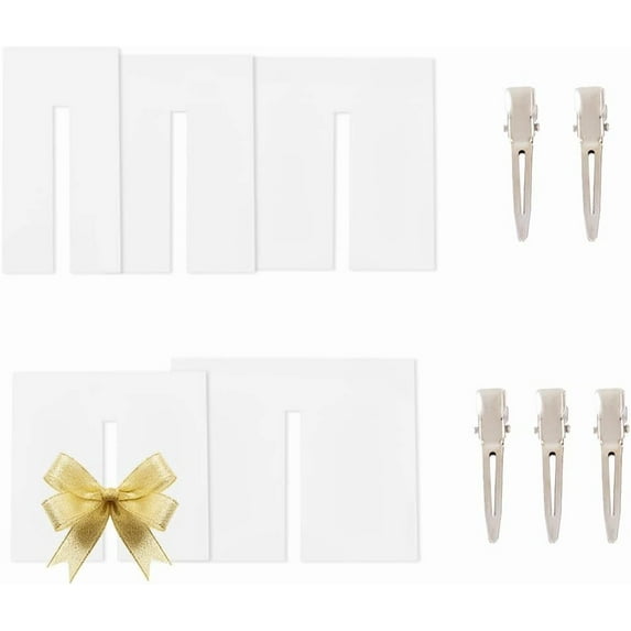 5 Sizes Bow Templates for Bow Making Acrylic Ribbon Bow Maker Boards with 5Pcs Alligator Hair Clip DIY Bowknot Making Tool for Ribbon Wreaths Hair Decor