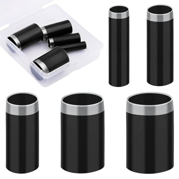 5 Sizes Round Hole Punch, Hollow Punch Cutter Tool Set with Storage Case, Leather Craft Tools Kit for Handmade DIY Craft Hole Punch Black 5 pcs Black 5 pcs