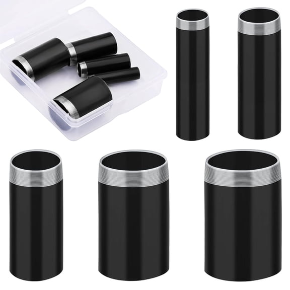 5 Sizes Round Hole Punch, Hollow Punch Cutter Tool Set with Storage Case, Leather Craft Tools Kit for Handmade DIY Craft Hole Punch Black 5 pcs