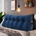 thumbnail image 1 of 5 Sizes Sofa Bed Triangular Wedge Cushion Bed Positioning Support Pillow Reading Pillow -Dark Blue, 1 of 6