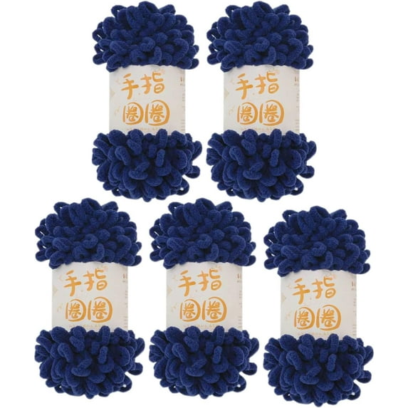 5 Skeins Finger Knitting Yarn 100% Polyester Off The Hook Soft Baby Blanket Fun Finger Loop It Yarn Total 500g