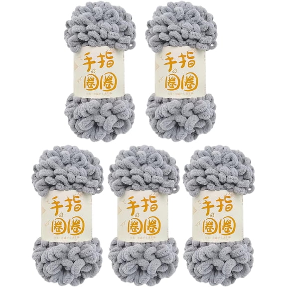 5 Skeins Finger Knitting Yarn 100% Polyester Off The Hook Soft Baby Blanket Fun Finger Loop It Yarn Total 500g
